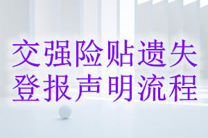 交強險貼遺失登報聲明流程