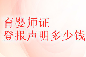 育嬰師證登報掛失多少錢