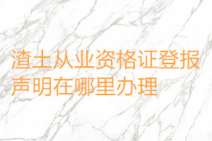 渣土從業(yè)資格證登報(bào)聲明在哪里辦理