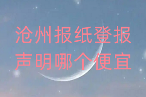 滄州報(bào)紙登報(bào)聲明哪個(gè)便宜