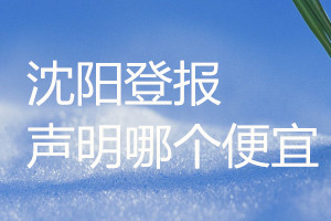 沈陽登報(bào)聲明哪個便宜